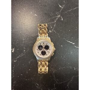 CitizenRiega EcoDrive Men's Chronograph Watch Stainless GoldPlated Case/Bracelet